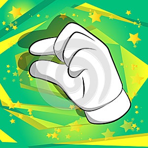 Vector cartoon hand gesturing a small amount.