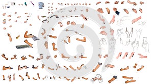 Vector cartoon hand movements - gestures