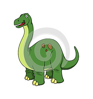 Vector cartoon - Happy Brachiosaurus photo