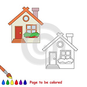 Vector cartoon house to be colored.