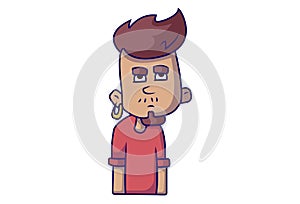 Vector Cartoon Illustration Of Boy