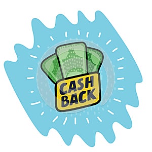 Vector cash back icon.