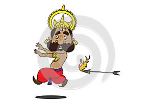 Vector Cartoon Illustration Of Cute Ravan.