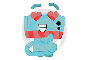 Vector Cartoon Illustration Of Cute Robot