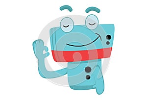 Vector Cartoon Illustration Of Cute Robot