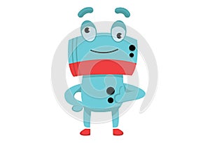 Vector Cartoon Illustration Of Cute Robot