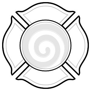 Black And White Firefighter Logo photo