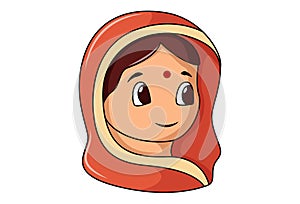 Cartoon Illustration Of Goddess Sita photo