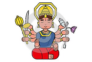 Vector Cartoon Illustration Of Goddess Sticker