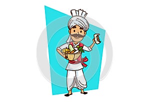 Vector Cartoon Illustration Of Haryanvi Sticker