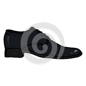 Vector Cartoon Illustration - Leather Men Shoe