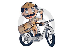 Vector Cartoon Illustration Of Postman