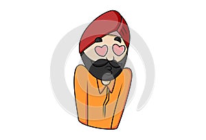 Vector Cartoon Illustration of Punjabi man