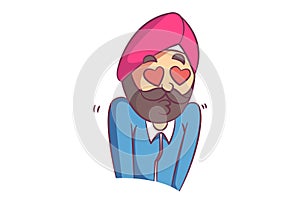 Vector Cartoon Illustration Of Punjabi Man