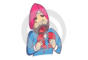 Vector Cartoon Illustration Of Punjabi Man