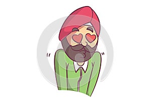 Vector Cartoon Illustration Of Punjabi Man