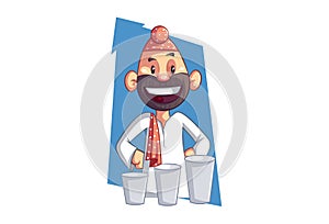 Vector Cartoon Illustration Of Punjabi Sardar