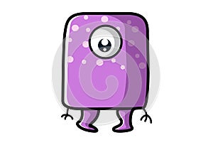 Vector Cartoon Illustration Of Purple Monster