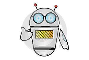 Vector Cartoon Illustration Of Robot