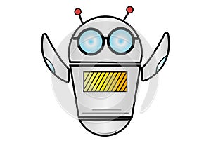 Vector Cartoon Illustration Of Robot photo