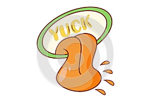 Vector Cartoon Illustration Of Tongue Lettering Yuck