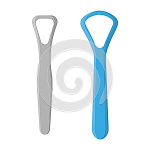 Vector cartoon illustration of tongue scrapers isolated on white background