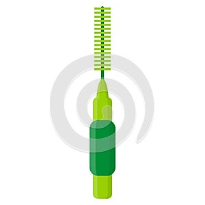 Vector cartoon interdental brush or floss for cleaning oral cavity