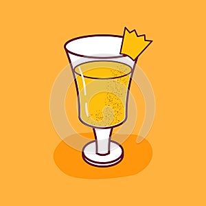 Vector cartoon isolated pineapple juice isolated icon