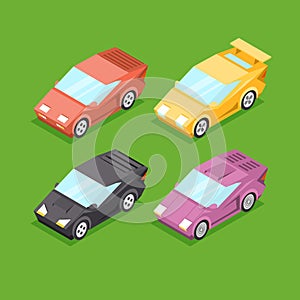 Vector Cartoon Isometric Super Cars