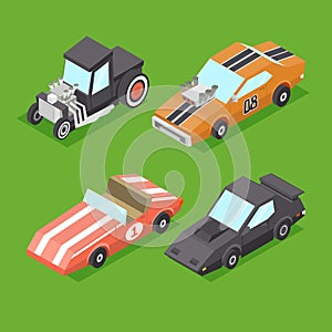 Vector Cartoon Isometric Super Cars