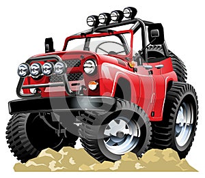 Vector cartoon jeep photo