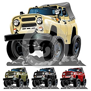 Vector cartoon jeep one-click repaint