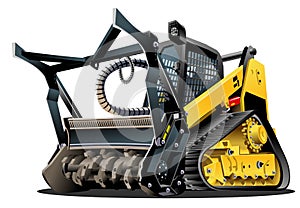 Vector Cartoon Land Clearing Mulcher