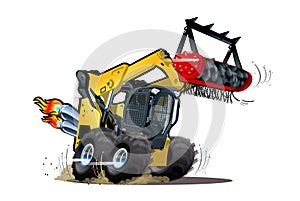 Vector Cartoon Land Clearing Mulcher