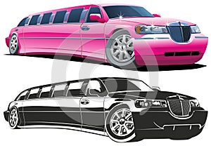 Vector cartoon limousine photo