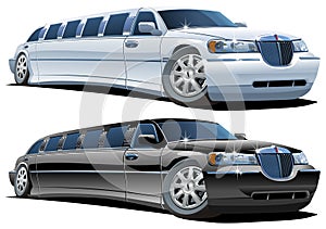 Vector cartoon limousines