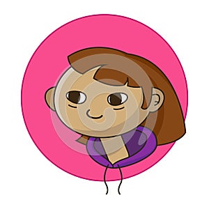 Vector cartoon little girl flat vector illustration