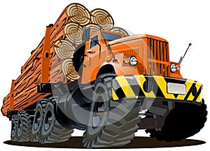 Vector cartoon logging truck