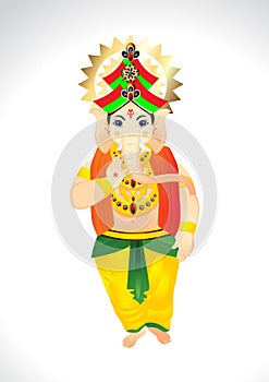 Vector Cartoon of Lord Ganesh