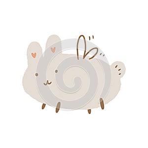 Vector cartoon magic fairy rabbit or bunny Easter cute childish illustration