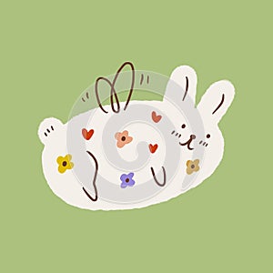 Vector cartoon magic fairy rabbit or bunny Easter cute childish illustration