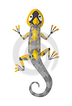 Vector cartoon mechanical robotic lizard. Toy androids with artificial intelligence, pet for games. Creature produced by
