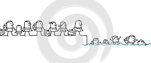 Cartoon Migrating People photo