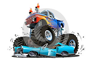 Vector Cartoon Monster Truck photo