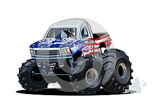 Vector Cartoon Monster Truck isolated on white background