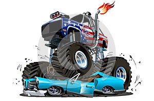 Vector Cartoon Monster Truck photo