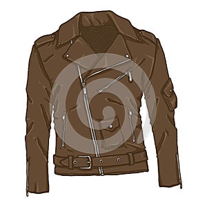 Vector Cartoon Motorcycle Jacket. Biker Style Outfit