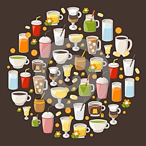 Vector cartoon non alcoholic drinks background