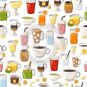 Vector cartoon non alcoholic drinks background