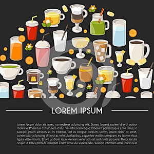 Vector cartoon non alcoholic drinks background